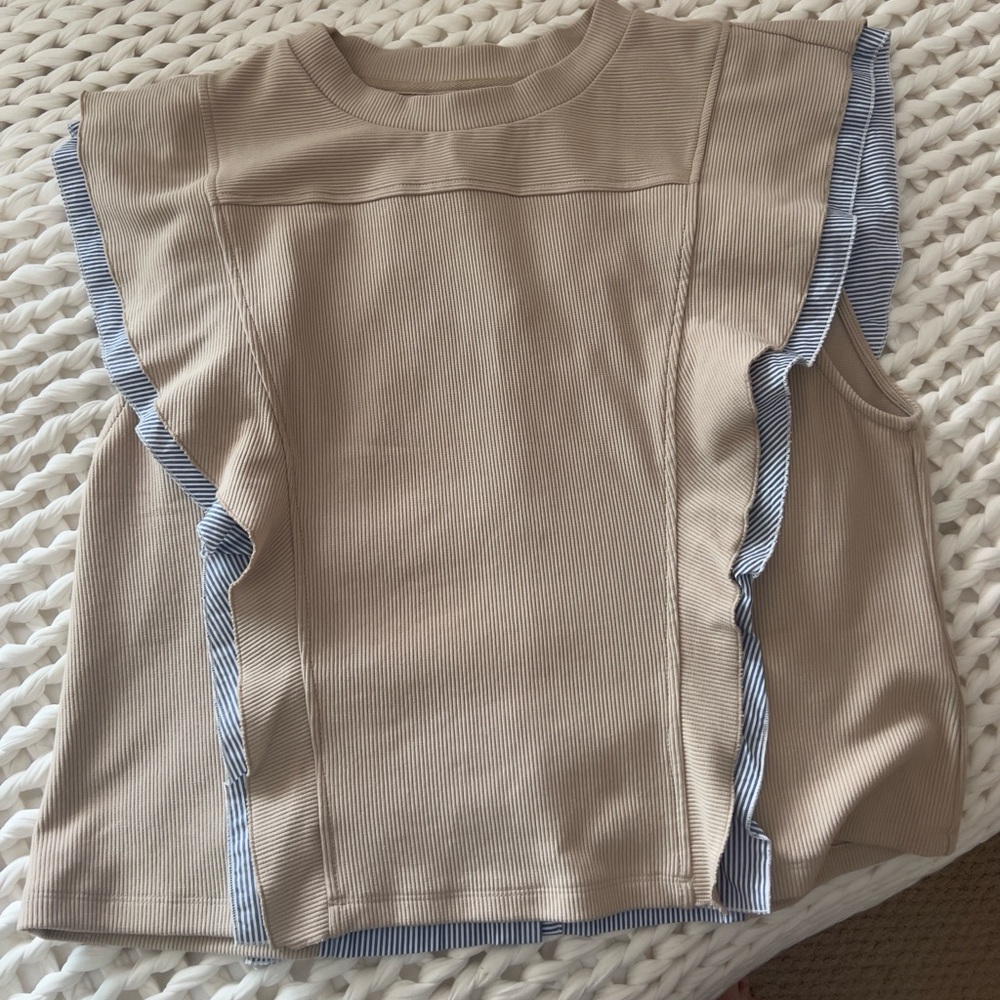 Anthropologie Sleeveless Menswear Popover Top - Picture 6 of 10